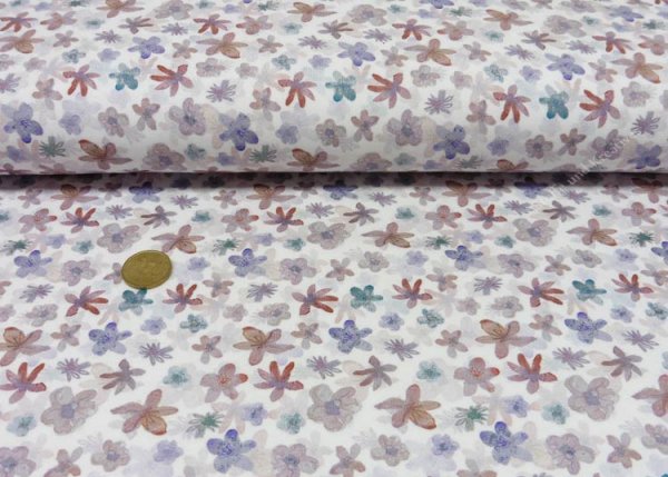 Bea Biostoff weiß Jersey mit Blumen in Aquarelloptik aus Biobaumwolle