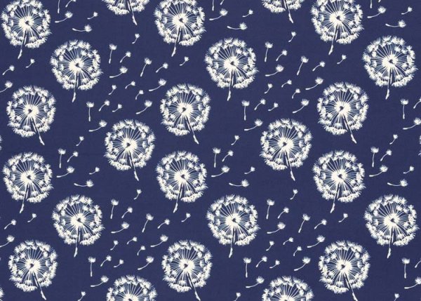 Fiete Pusteblume Nano Softshell in blau mit Pusteblumen, Innenseite Fleece grau von Swafing