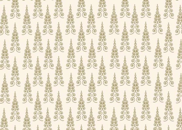 Golden Trees Weihnachtsstoff aus Baumwolle Webware mit goldenen Tannenbäumen