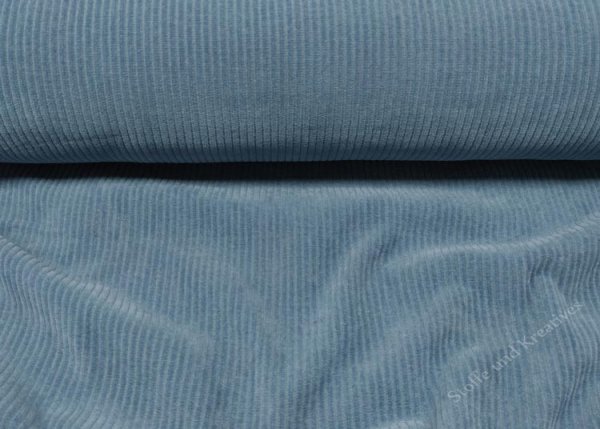 Juna Cord-Jersey Stretchcord von Swafing in rauchblau Kinderstoff Meterware