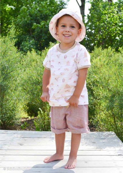 Küstenliebe jersey white brown Swafing fabric for kids by Christiane Zielinski