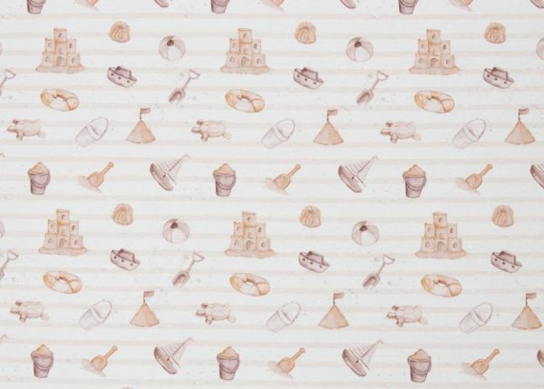 Küstenliebe jersey white brown Swafing fabric for kids by Christiane Zielinski