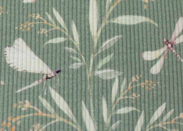 Mia Rippjersey lindgrün Blumenstoff von Swafing