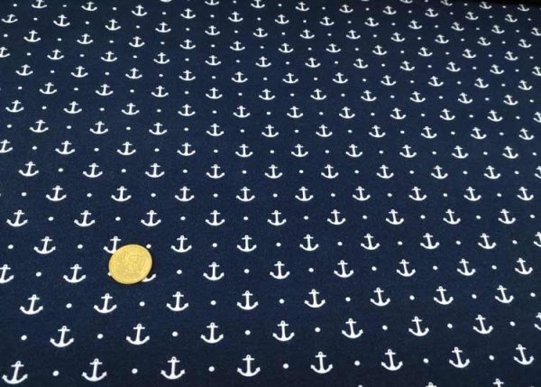 Mika maritimer Jersey mit Anker und Punkten dunkelblau