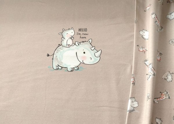 Panel Baby rhino sand fabric for babies