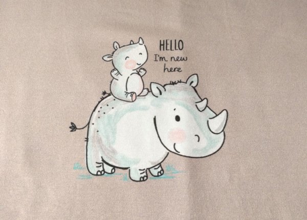 Panel Baby rhino sand fabric for babies