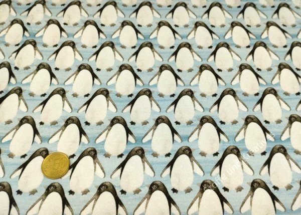 Polar Pingu fabric for children by Hilco french terry penguin