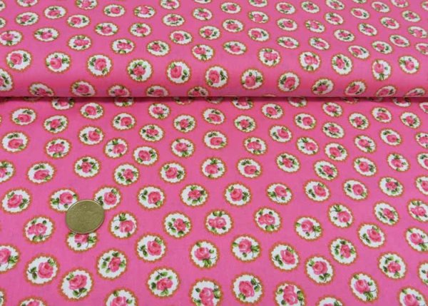 Rosanna cotton poplin pink fabric with small flowers