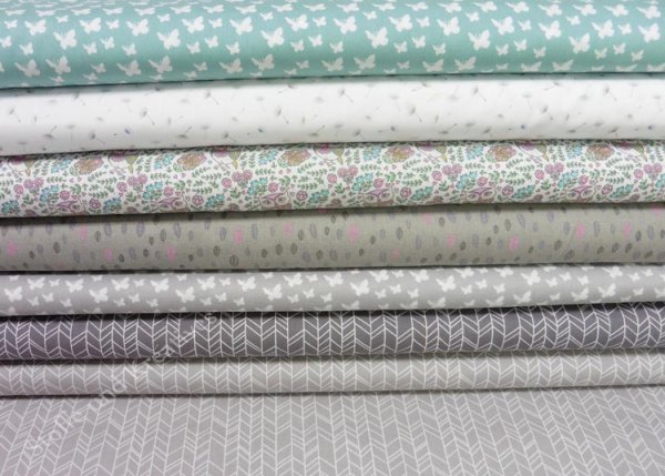 cotton poplin ecru green