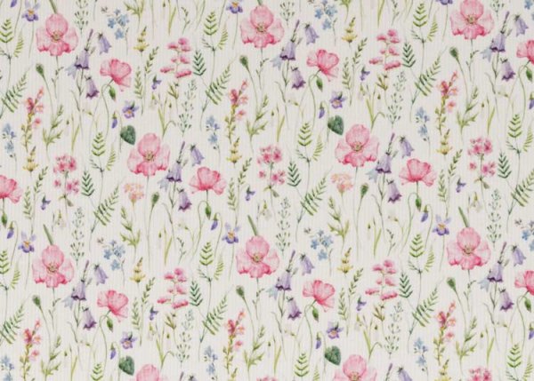 Summer Flowers Swafing Rippjersey ecru Blumenstoff