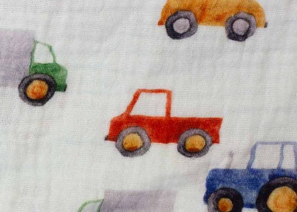Thea vehicles, giraffes or whale Double Gauze Swafing musselin fabric for kids