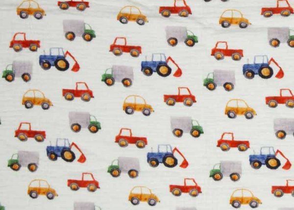Thea vehicles, giraffes or whale Double Gauze Swafing musselin fabric for kids