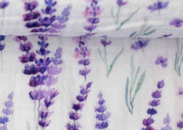 Thea Lavender Double Gauze Baumwollstoff von Swafing