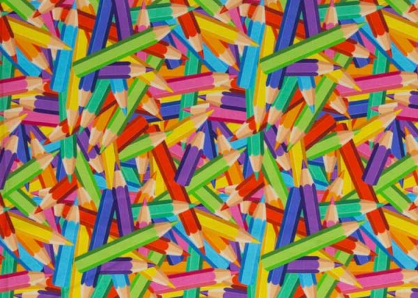 Tim Buntstifte Baumwolle Webware Popeline mit bunten Stiften, Swafing Schultütenstoff