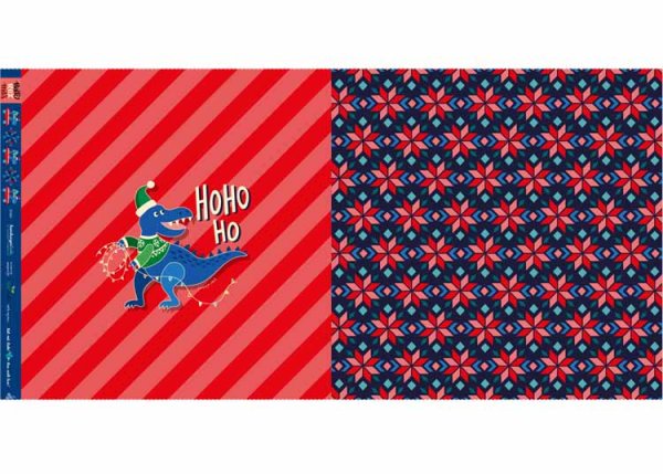 Hamburger Liebe Ugly Christmas Design Happy REXmas T-Rex Panel Bio-Sweat rot