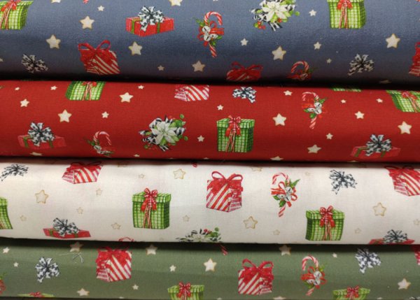 christmas present christmas fabric cotton poplin all colours