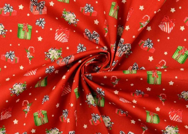 christmas presents red christmas fabric cotton poplin