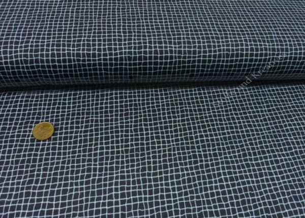 'Wood Plaidunkelgrau Hilco Sweatshirtstoff mit Karos Kinderstoff Meterware als French Terry