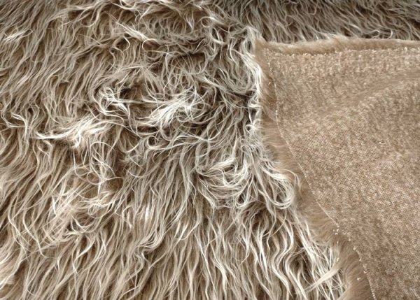 Zottelstoff Sam brown Fake Fur Faux Fur