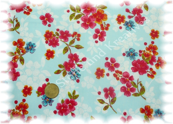 Petunia cotton flowers light blue   Rest 51 cm reduced!!