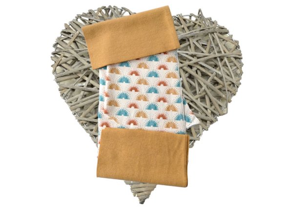 Fabric cuts plus instructions DIY sewing kit baby bloomers sewing jersey Sonnenkind plus cuffs cognac gift baby