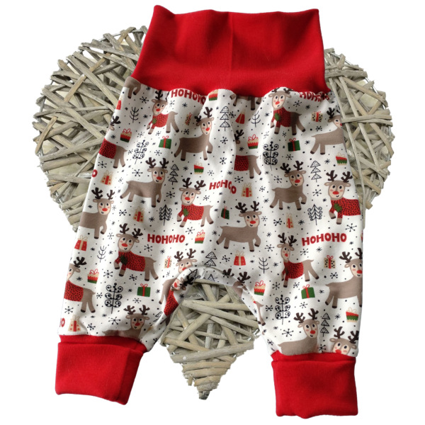 Handmadde Baby Pumphose Jersey Rentier plus Bündchen rot Nähset