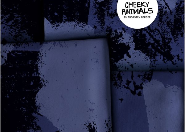 Cheeky Animals chickeria Kombistoff zum Panel Thorsten Berger French Terry blau Meterware