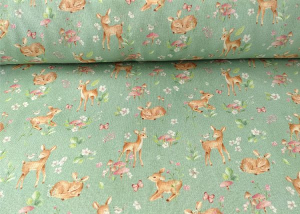 Isla alphensweat green with forest deer by Swafing