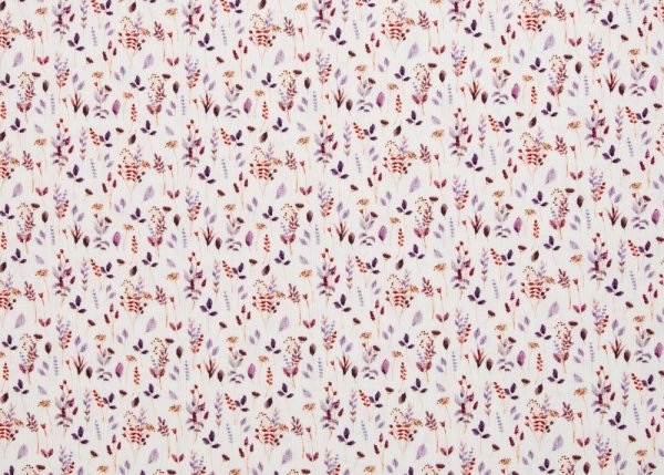 Iva Rippjersey ecru lila Blumenstoff von Swafing Rippenstrick