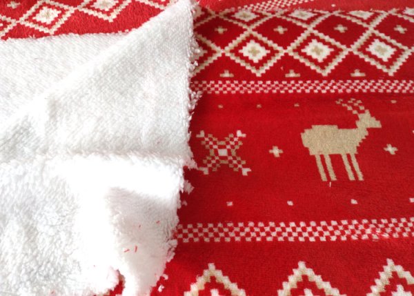 Kuschelnicky Norwegermuster in rot – beidseitiger winterlicher Kuschelstoff 