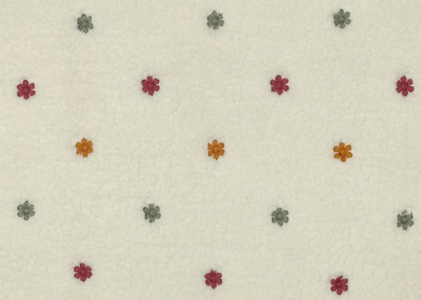 Romy Teddyplüsch mit aufgestickten Blumen, warm, weich und kuschelig