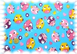 Funny Birds   Jersey  türkis   Stoffrest 34 cm reduziert