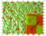 Pink Dooley  Steppstoff mit Punkten grün   Stoffrest_61 cm reduziert