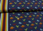 Big Dreams Dino blau Kinderstoff Jersey für Jungs mit Dinos von Hilco und JaTiJu