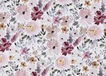 Blooming Flower white French Terry fabric for children by Swafing