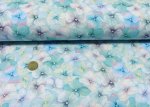 Filina jersey mint green fabric with flowers