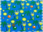 Giraffen auf Urlaub Elastic-Jersey blue     Rest 41 cm reduced!!