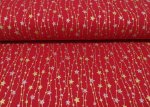 Glitzersterne christmas fabric red