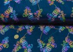Jeans Stickerei Flowers Denim blau, multicolor bestickt
