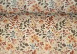 Mia Rippjersey Flowers ecru  brown Blumenstoff von Swafing