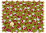 Mushrooms and Stars khaki Elastic-Jersey print Hilco    Rest 51 cm reduced!!