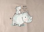 Panel Baby Nashorn, Baumwoll Jersey zum Nähen von Babykleidung