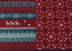 Santas Panel Sweaty xmas dark red christmas fabric french terry