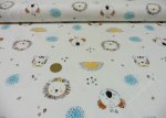 Safari Faces Hilco ecru organic cotton Baumwoll-Stretch-Jersey mit Tieren Biostoff