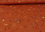 Safari for Friends Hilco terracotta organic cotton Baumwoll-Stretch-Jersey mit Tieren Biostoff