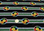 Soccer Game Stripes Hilco schwarz Baumwoll-Stretch-Jersey Kinderstoff Fußball