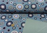Softshell Circles in blau mit Kreisen, Innenseite Fleece mint