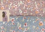 Softshell Flowers dusty blue or mauve fabric