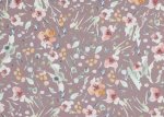 Softshell Flowers mauve fabric
