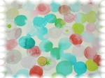 Pois Fleur Baumwolle Popeline weiß türkis   Stoffrest_35 cm reduziert